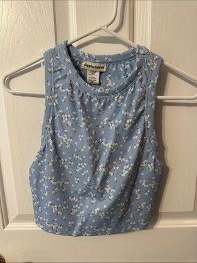 Dippin' Daisy's Light Blue Daisy Print Crop Tank